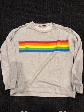 Kids Gray Rainbow Stripe Sweatshirt